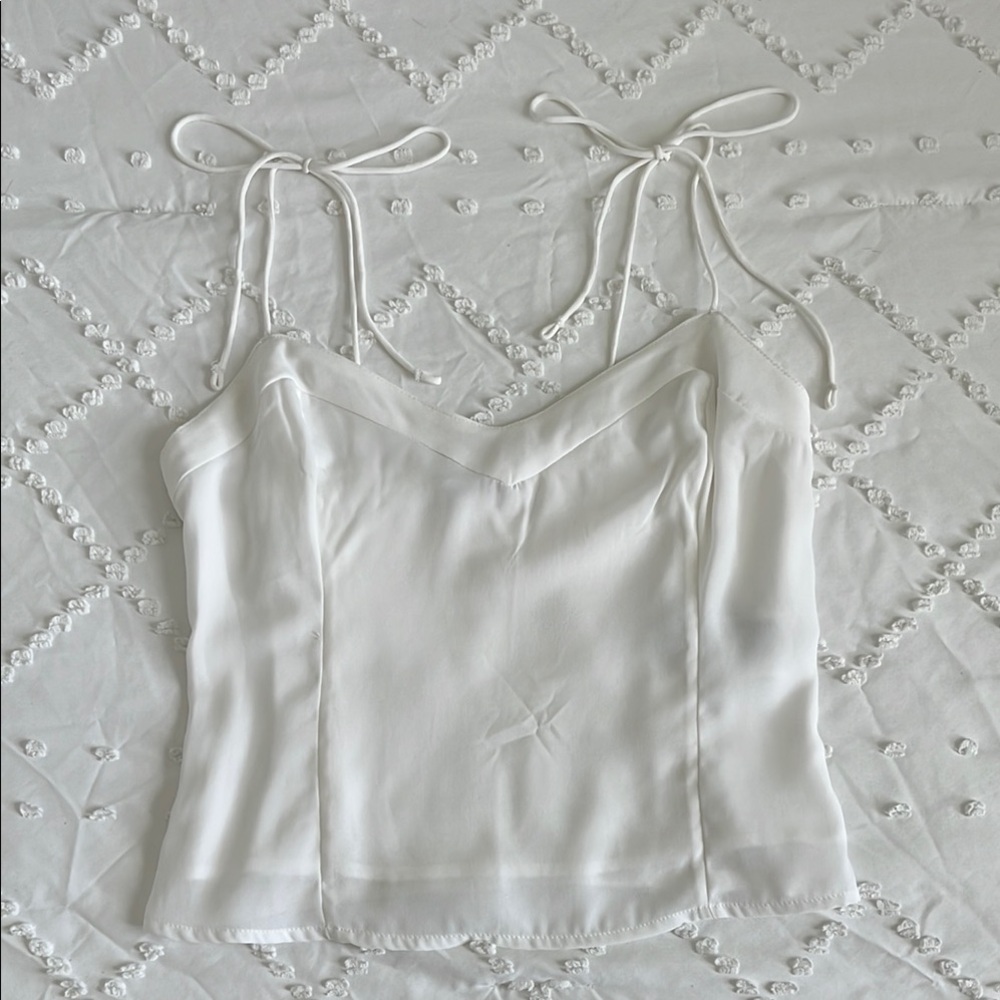 Abercrombie & Fitch Cream Sleeveless Fitted Camisole